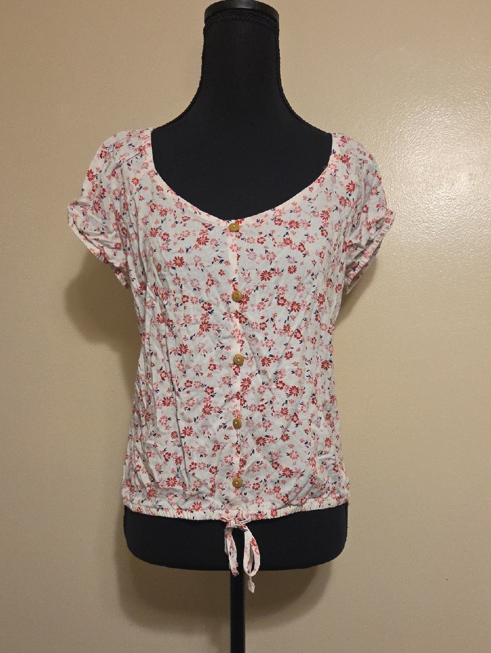 Vintage Y2K Cottagecore Smocked Floral Prairie Boho Milkmaid Top Size Large